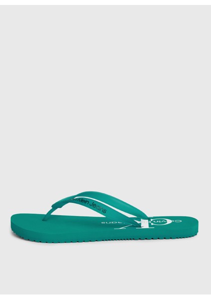 Beyaz - Turkuaz Erkek Plaj Terliği Beach Sandal Monogram Tpu fiyatları