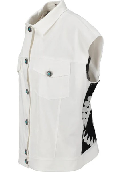 Beyaz Kadın Yelek GLKD05107 fiyatları