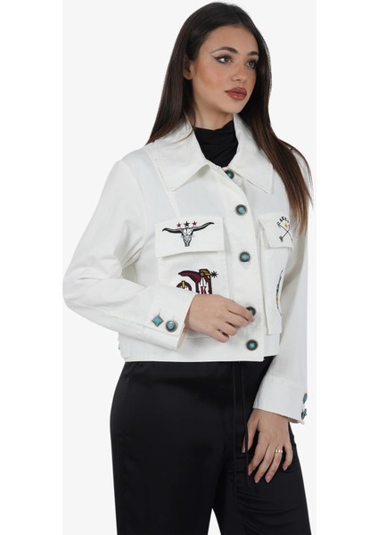 Beyaz Kadın Denim Ceket GIKD05156 fiyatları