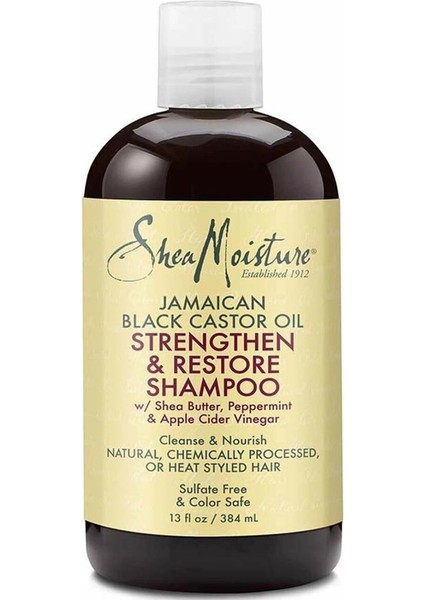 Shea Moisture Jamaican Black Castor Oil Güçlendirici ve Onarıcı Şampuan 384ML