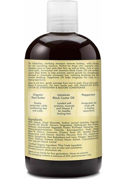 Shea Moisture Jamaican Black Castor Oil Güçlendirici ve Onarıcı Şampuan 384ML