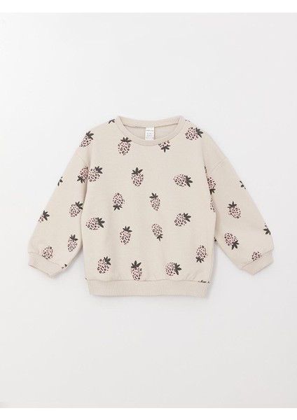 Lcw Baby Bisiklet Yaka Uzun Kollu Baskılı Kız Bebek Sweatshirt 2'li