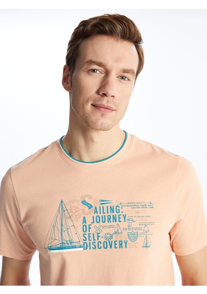 Lcwaıkıkı Classic Bisiklet Yaka Kısa Kollu Baskılı Penye Erkek Tişört modelleri