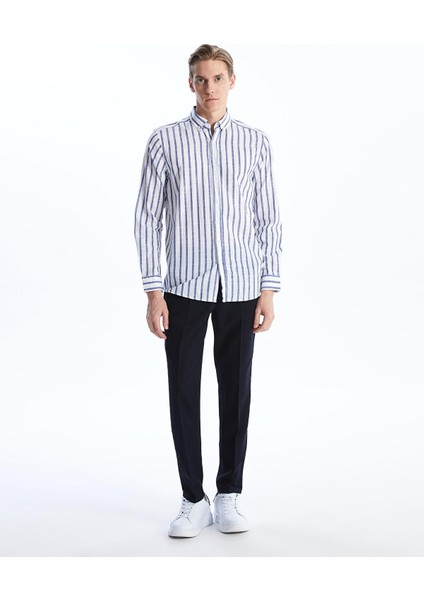 Lcwaıkıkı Classic Slim Fit Uzun Kollu Çizgili Poplin Erkek Gömlek modelleri