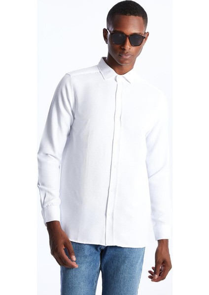 Lcw Vision Slim Fit Uzun Kollu Armürlü Erkek Gömlek
