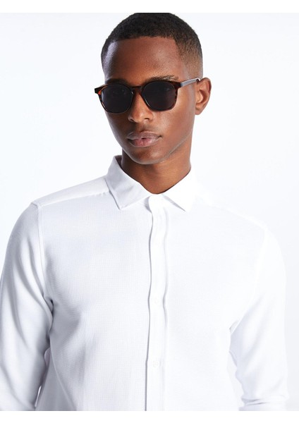Lcw Vision Slim Fit Uzun Kollu Armürlü Erkek Gömlek