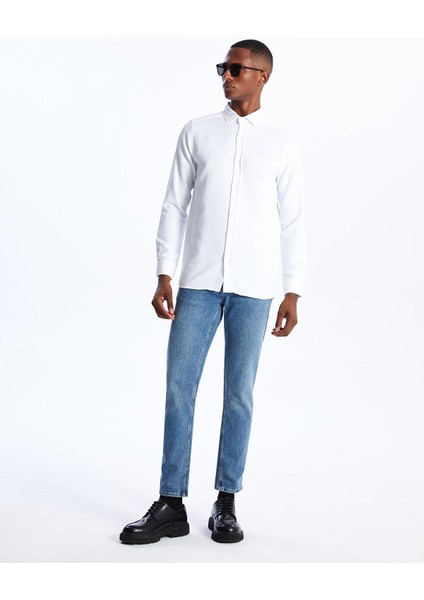 Lcw Vision Slim Fit Uzun Kollu Armürlü Erkek Gömlek