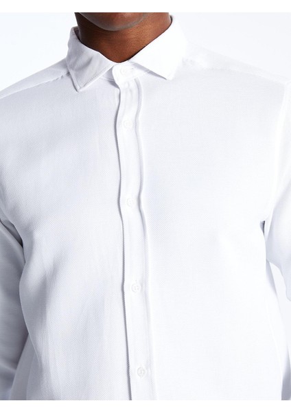 Lcw Vision Slim Fit Uzun Kollu Armürlü Erkek Gömlek