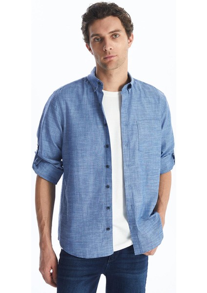 Lcwaıkıkı Classic Regular Fit Uzun Kollu Keten Karışımlı Erkek Gömlek