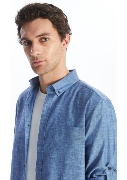 Lcwaıkıkı Classic Regular Fit Uzun Kollu Keten Karışımlı Erkek Gömlek