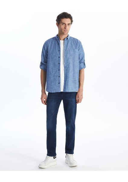 Lcwaıkıkı Classic Regular Fit Uzun Kollu Keten Karışımlı Erkek Gömlek