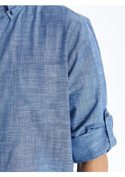 Lcwaıkıkı Classic Regular Fit Uzun Kollu Keten Karışımlı Erkek Gömlek
