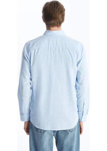 Lcwaıkıkı Classic Regular Fit Uzun Kollu Keten Karışımlı Erkek Gömlek