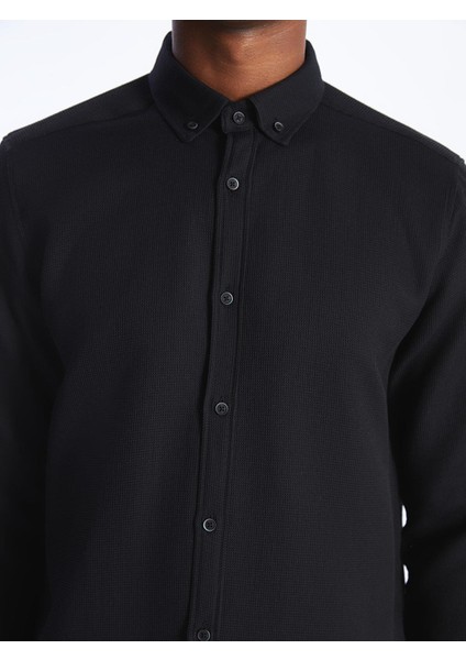 Lcw Vision Slim Fit Uzun Kollu Armürlü Erkek Gömlek