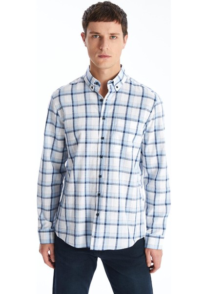 Lcwaıkıkı Classic Regular Fit Uzun Kollu Ekose Poplin Erkek Gömlek