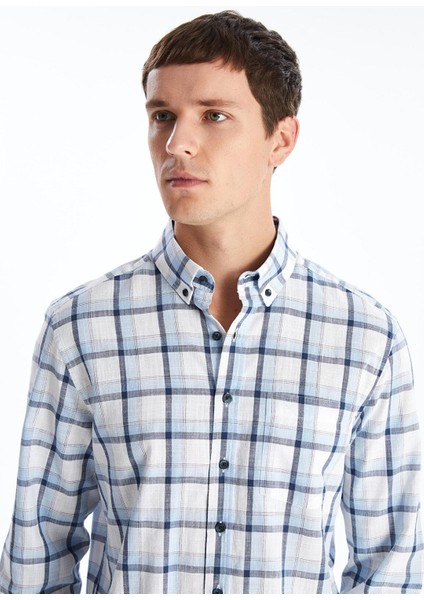 Lcwaıkıkı Classic Regular Fit Uzun Kollu Ekose Poplin Erkek Gömlek