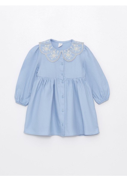 Lcw Baby Bebe Yaka Uzun Kollu Kız Bebek Elbise