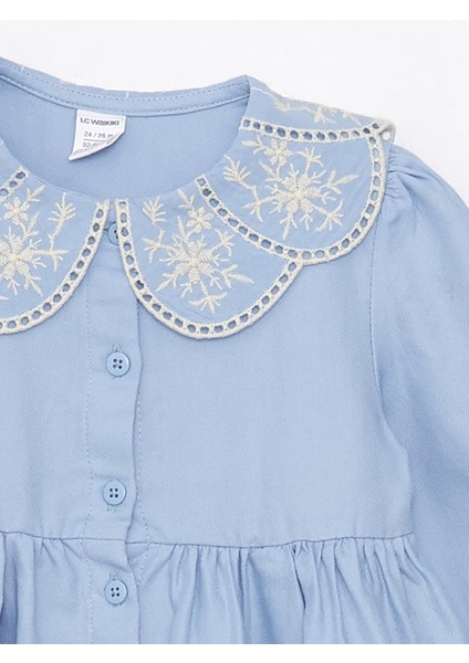 Lcw Baby Bebe Yaka Uzun Kollu Kız Bebek Elbise modelleri