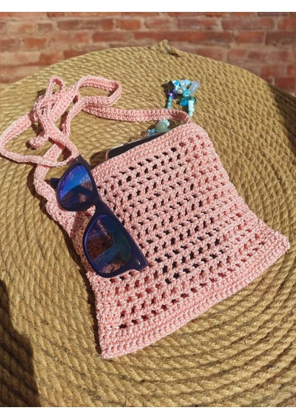 Zadya Collection Pembe Örgü Kadın Omuz Çantası