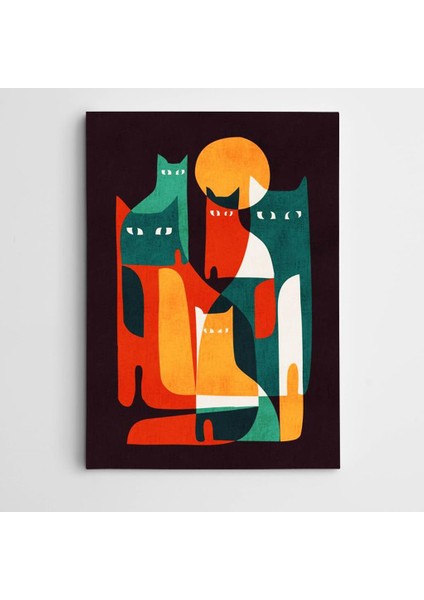 Kediler Modern Sanat Kanvas Tablo