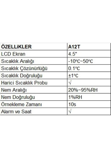 A12T Dijital Termometre Hava Sıcaklık Nem Ölçer Ölçüm Aleti