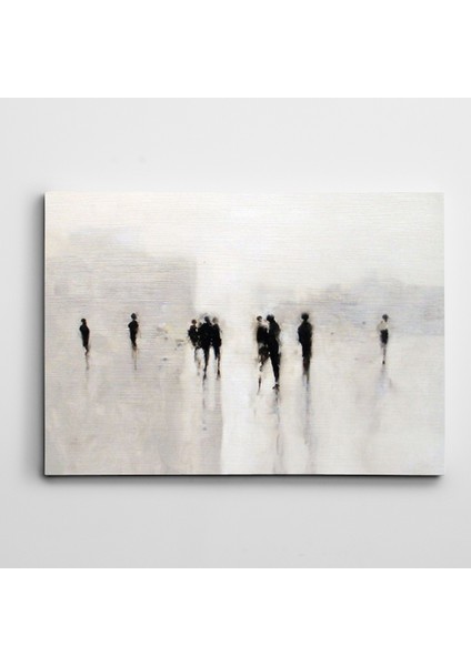 Silüetler ve Cadde Modern Sanat Kanvas Tablo