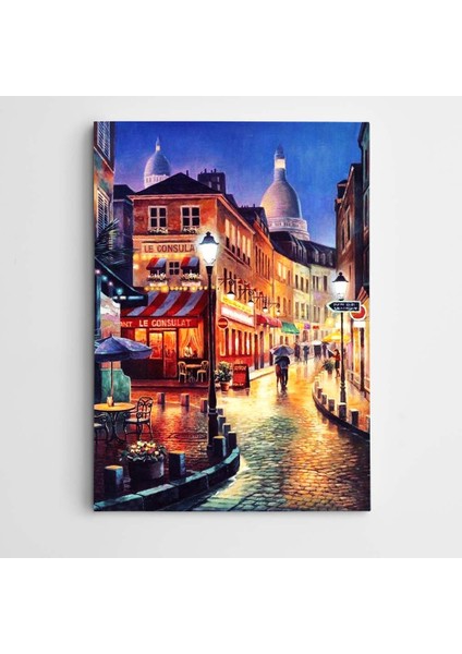 Cadde ve Işıklar Kanvas Tablo