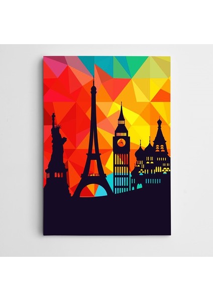 Ülkeler Modern Sanat Kanvas Tablo