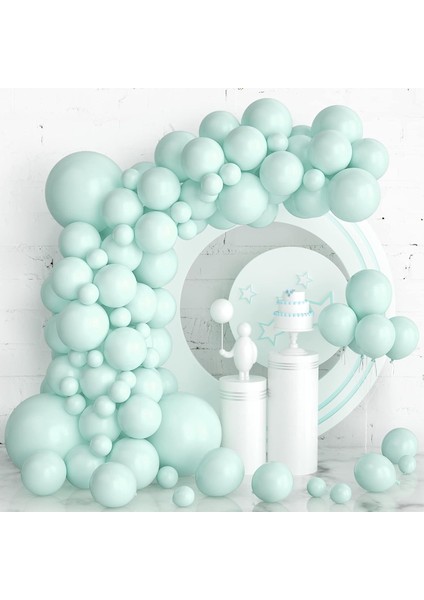 Pastel Makaron Balonlar Çelenk Kemer Seti, Doğum Günü Parti Set 50 Adet