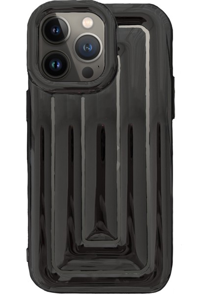 iPhone 13 Pro Max Rudra Seri Labirent Desen 3D Metalik Silikon Kapak