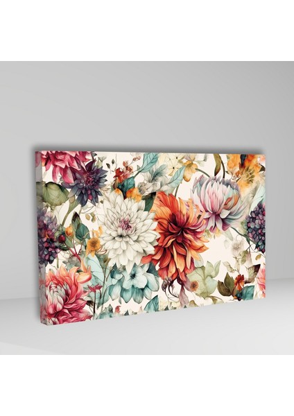 Tekli Yatay Kanvas Duvar Tablosu Renkli Çiçekler Senfonisi fiyatları