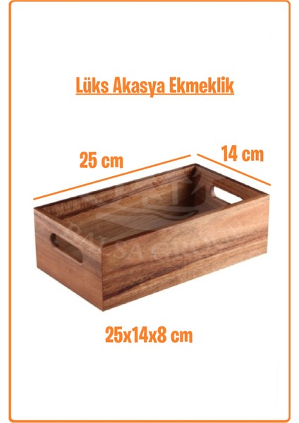 Lüks Akasya Ekmek Sepeti ve Düzenleyici 25X14X8 cm