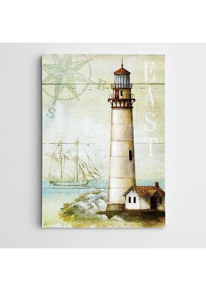 Deniz Feneri Vintage Kanvas Tablo
