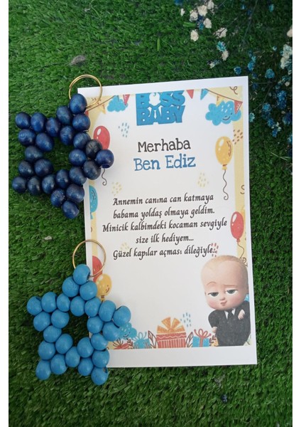 15 Adet Patron Bebek Kartlı Hediyelik Anahtarlık - Doğum Günü Hediyelik -Mevlid Hediye -Kişisel Yazı fiyatları