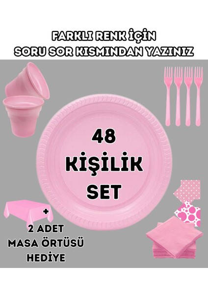 Tabak - Bardak - Çatal - Peçete - Masa Örtüsü - Renkli Parti Setleri