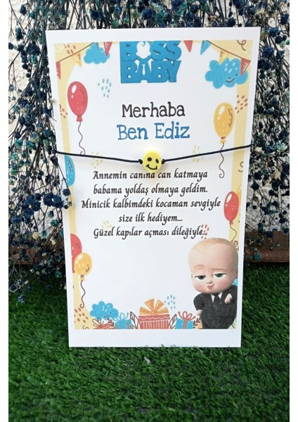 20 Adet Patron Bebek Emoji Şans Bilekliği - Doğum Günü Hediye -Mevlid Hediye -Kişisel Yazı fiyatları