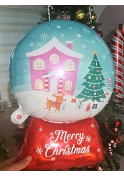 Kar Küresi Folyo Balon 72 cm - Merry Christmas