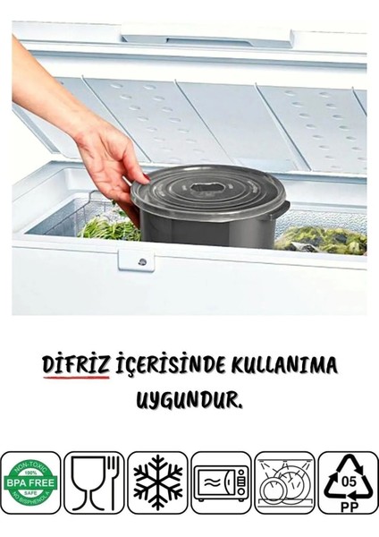 Boz House Mikrodalga ve Difrizde Kullanılabilen Saklama Kabı Seti Yuvarlak 6'lı