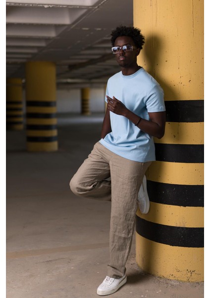 Bisiklet Yaka %100 Pamuklu Basic Oversize (Geniş Model) T-Shirt