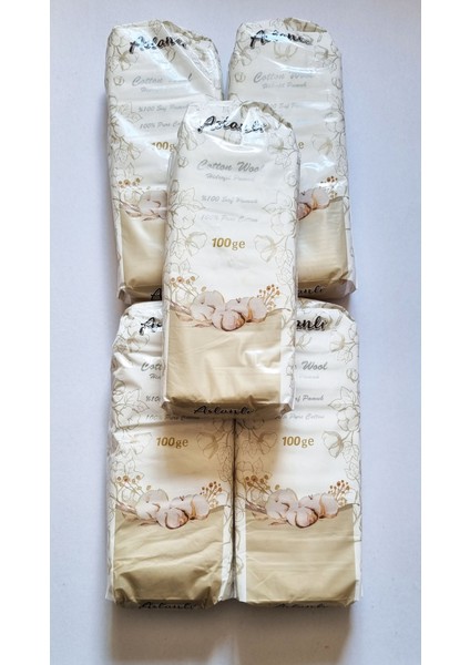 5 Adet lı Cotton Wool Aslanlı Hidrofil Saf Pamuk 100GR