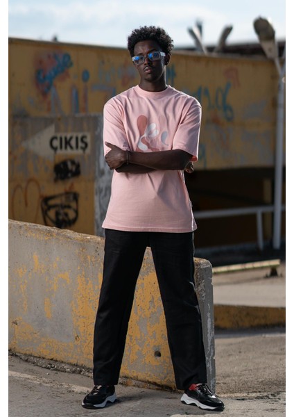 Bisiklet Yaka %100 Pamuklu Önü Baskılı Oversize (Geniş Model) T-Shirt modelleri