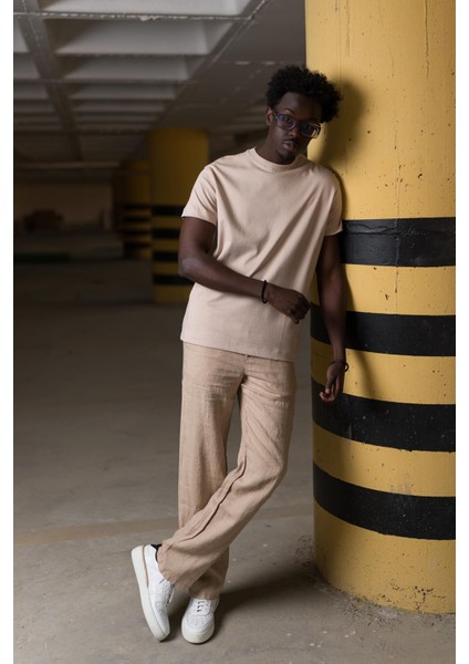 Bisiklet Yaka %100 Pamuklu Basic Oversize (Geniş Model) T-Shirt