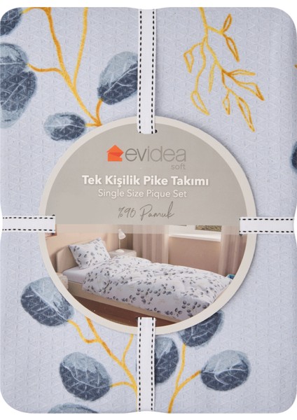 Soft Caerulus Tek Kişilik Pike Takımı - Mavi