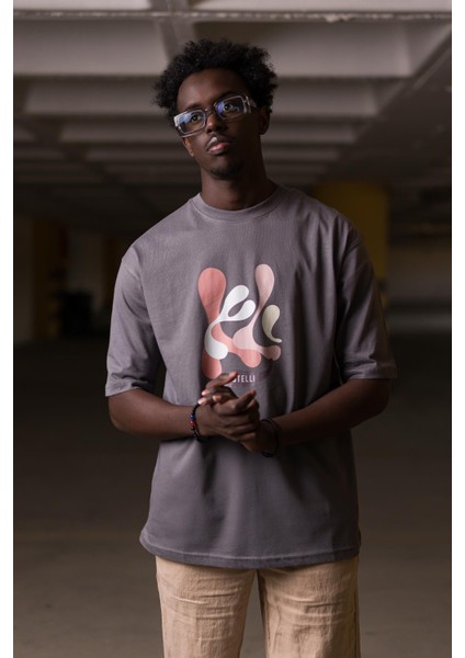 Bisiklet Yaka %100 Pamuklu Önü Baskılı Oversize (Geniş Model) T-Shirt modelleri