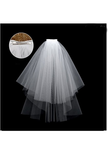 Kısa Duvak Inci Düğün Duvağı Tül