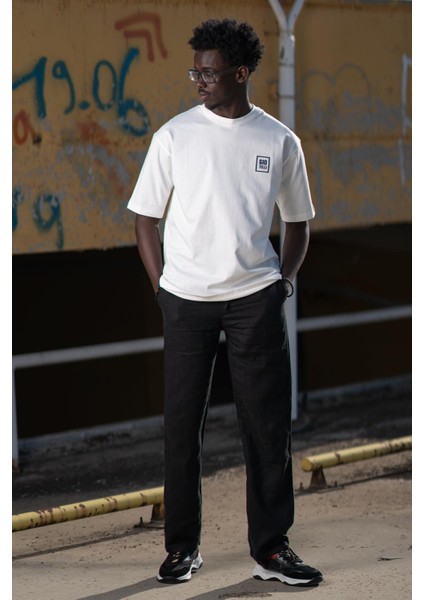 Bisiklet Yaka %100 Pamuklu Küçük Baskılı Oversize (Geniş Model) T-Shirt fiyatları