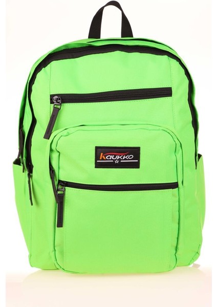 Full Pocket Okul Sırt Çantası Fosforlu Yeşil K1612