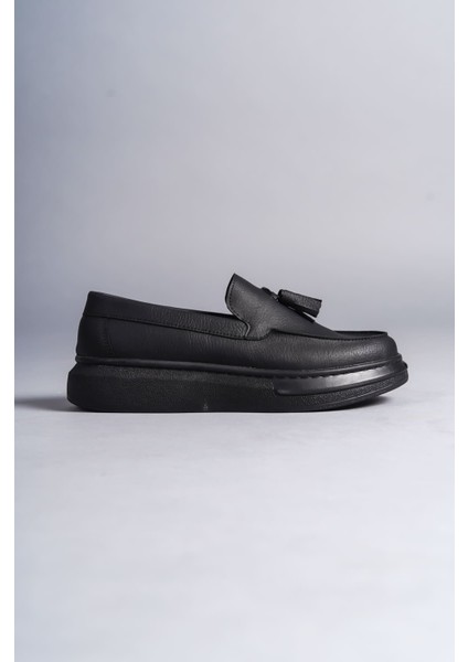 SLW154 Blaze Bağcıksız Püsküllü Cilt Erkek Günlük Spor Klasik Ayakkabı St Siyah fırsatları