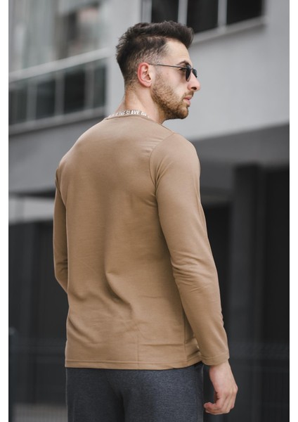 Legend Yakası Baskılı Slim Fit Likralı Sıfır Yaka Erkek Sweatshirt fırsatları