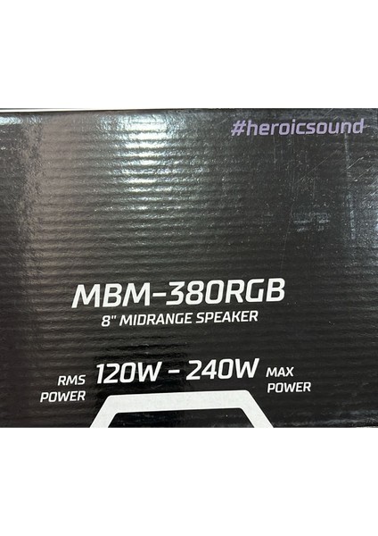 MBM-380RGB 240W 120RMS 20CM Işıklı-Ledli Midrange